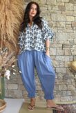 Daughter Of Ibiza Indira Balloon Sleeve Shirt French Navy & Denim 